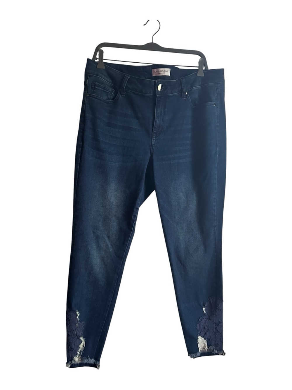 Lane Bryant Size 16 Mid-Rise Skinny Jeans with Lace Trim
